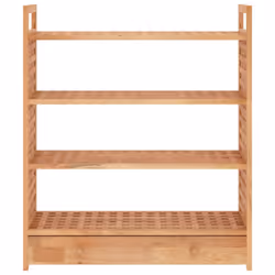 vidaXL Solid Wood Walnut Shoe Rack with Drawer Hallway Shoe Storage Shelf - Additional view 4