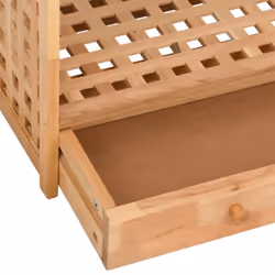 vidaXL Solid Wood Walnut Shoe Rack with Drawer Hallway Shoe Storage Shelf - Additional view 7