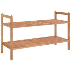 vidaXL 1/2x Solid Wood Walnut Shoe Rack Wooden Hallway Shoe Storage Holder - 1 pcs