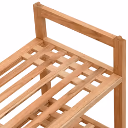 vidaXL 1/2x Solid Wood Walnut Shoe Rack Wooden Hallway Shoe Storage Holder - 1 pcs - Additional view 4