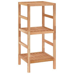 vidaXL Solid Wood Walnut Bathroom Shelf 35.5x35.5x112.5 cm/35.5x35.5x79 cm - 35.5 x 35.5 x 79 cm