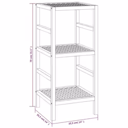 vidaXL Solid Wood Walnut Bathroom Shelf 35.5x35.5x112.5 cm/35.5x35.5x79 cm - 35.5 x 35.5 x 79 cm