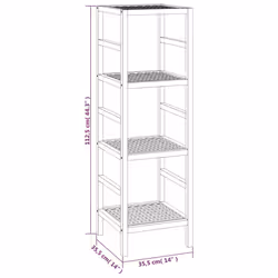 vidaXL Solid Wood Walnut Bathroom Shelf 35.5x35.5x112.5 cm/35.5x35.5x79 cm - 35.5 x 35.5 x 112.5 cm - Additional view 3