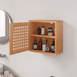 vidaXL Solid Wood Walnut Wall Cabinet Wooden Wall Storage Cabinet Display Unit