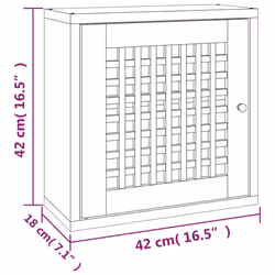 vidaXL Solid Wood Walnut Wall Cabinet Wooden Wall Storage Cabinet Display Unit