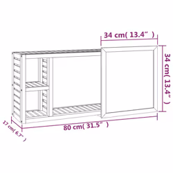 vidaXL Solid Wood Walnut Mirror Cabinet Wooden Bathroom Vanity Unit Cabinet - Additional view 3