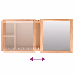 vidaXL Solid Wood Walnut Mirror Cabinet Wooden Bathroom Vanity Unit Cabinet - Additional view 6