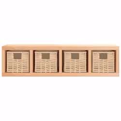 vidaXL Wall Shelf with Baskets 62x18x16 cm Solid Wood Walnut Wall Hanging - Additional view 2