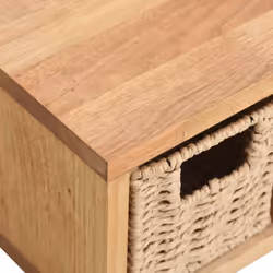 vidaXL Wall Shelf with Baskets 62x18x16 cm Solid Wood Walnut Wall Hanging - Additional view 4