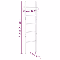 vidaXL Solid Wood Walnut Towel Ladder 170 cm Towel Holder Rack Blanket Ladder - Additional view 5