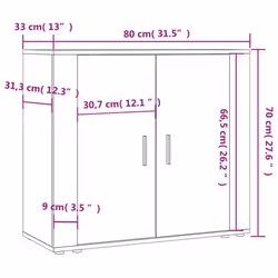 vidaXL Sideboard Side Cabinet Storage Cupboard Home Organiser Engineered Wood - Grey sonoma - Additional view 10