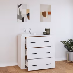 vidaXL Sideboard Storage Cupboard Cabinet Buffet Highboard Engineered Wood - White - Additional view 7