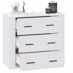 vidaXL Sideboard Storage Cupboard Cabinet Buffet Highboard Engineered Wood - White - Additional view 8