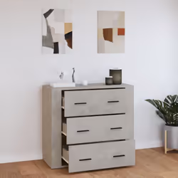 vidaXL Sideboard Storage Cupboard Cabinet Buffet Highboard Engineered Wood - Concrete grey - Additional view 7