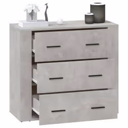vidaXL Sideboard Storage Cupboard Cabinet Buffet Highboard Engineered Wood - Concrete grey - Additional view 8
