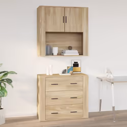 vidaXL Wall Cabinet Sonoma Oak Engineered Wood Side Cabinet Home Organiser