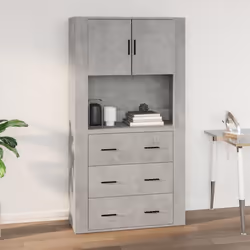 vidaXL Wall Cabinet Concrete Grey Engineered Wood Sideboard Home Organiser - Additional view 7