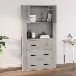 vidaXL Wall Cabinet Concrete Grey Engineered Wood Sideboard Home Organiser - Additional view 8