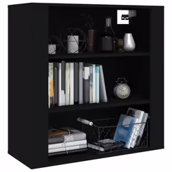 vidaXL Wall Cabinet Hanging Storage Cabinet Wall Cupboard Engineered Wood - Black - Additional view 7