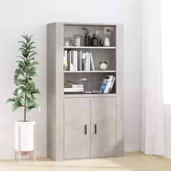 vidaXL Wall Cabinet Hanging Storage Cabinet Wall Cupboard Engineered Wood - Concrete grey - Additional view 5