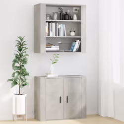 vidaXL Wall Cabinet Hanging Storage Cabinet Wall Cupboard Engineered Wood - Concrete grey - Additional view 6