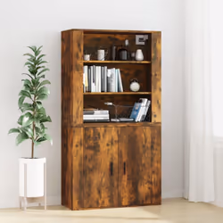 vidaXL Wall Cabinet Hanging Storage Cabinet Wall Cupboard Engineered Wood - Smoked oak - Additional view 5