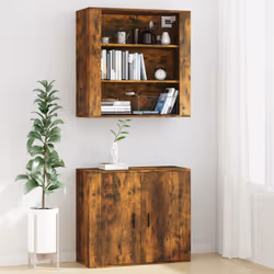 vidaXL Wall Cabinet Hanging Storage Cabinet Wall Cupboard Engineered Wood - Smoked oak - Additional view 6