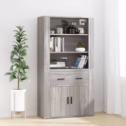 vidaXL Wall Cabinet Hanging Storage Cabinet Wall Cupboard Engineered Wood - Grey sonoma - Additional view 6