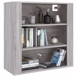 vidaXL Wall Cabinet Hanging Storage Cabinet Wall Cupboard Engineered Wood - Grey sonoma - Additional view 8