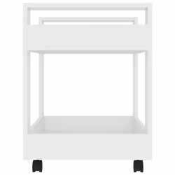 vidaXL Desk Trolley Engineered Wood Under Desk Storage Trolley Multi Colours - White - Additional view 5