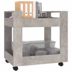 vidaXL Desk Trolley Engineered Wood Under Desk Storage Trolley Multi Colours - Concrete grey - Additional view 2