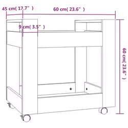 vidaXL Desk Trolley Engineered Wood Under Desk Storage Trolley Multi Colours - Concrete grey - Additional view 3