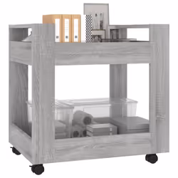 vidaXL Desk Trolley Engineered Wood Under Desk Storage Trolley Multi Colours - Grey sonoma