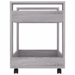 vidaXL Desk Trolley Engineered Wood Under Desk Storage Trolley Multi Colours - Grey sonoma - Additional view 6
