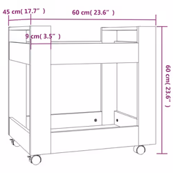 vidaXL Desk Trolley Engineered Wood Under Desk Storage Trolley Multi Colours - Grey sonoma - Additional view 8