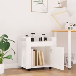vidaXL Desk Trolley Engineered Wood Office Under Storage Trolley Multi Colours - White - Additional view 2