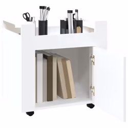 vidaXL Desk Trolley Engineered Wood Office Under Storage Trolley Multi Colours - White - Additional view 4