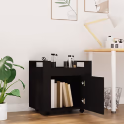 vidaXL Desk Trolley Engineered Wood Office Under Storage Trolley Multi Colours - Black - Additional view 2