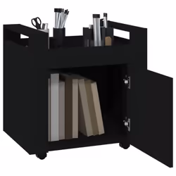 vidaXL Desk Trolley Engineered Wood Office Under Storage Trolley Multi Colours - Black - Additional view 4