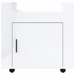 vidaXL Desk Trolley Engineered Wood Office Under Storage Trolley Multi Colours - High gloss white - Additional view 5