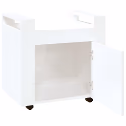 vidaXL Desk Trolley Engineered Wood Office Under Storage Trolley Multi Colours - High gloss white - Additional view 6