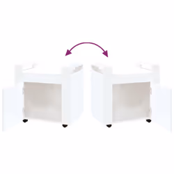 vidaXL Desk Trolley Engineered Wood Office Under Storage Trolley Multi Colours - High gloss white - Additional view 8