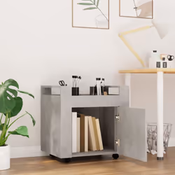 vidaXL Desk Trolley Engineered Wood Office Under Storage Trolley Multi Colours - Concrete grey - Additional view 2