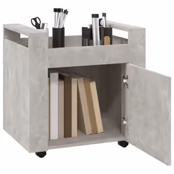 vidaXL Desk Trolley Engineered Wood Office Under Storage Trolley Multi Colours - Concrete grey - Additional view 4