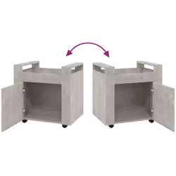 vidaXL Desk Trolley Engineered Wood Office Under Storage Trolley Multi Colours - Concrete grey - Additional view 8