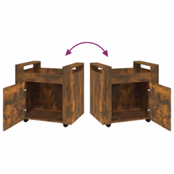 vidaXL Desk Trolley Engineered Wood Office Under Storage Trolley Multi Colours - Smoked oak - Additional view 8