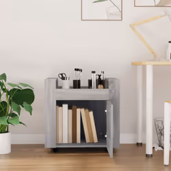 vidaXL Desk Trolley Engineered Wood Office Under Storage Trolley Multi Colours - Grey sonoma - Additional view 4