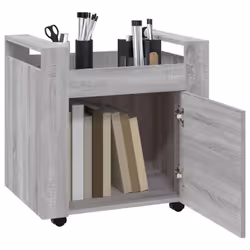 vidaXL Desk Trolley Engineered Wood Office Under Storage Trolley Multi Colours - Grey sonoma - Additional view 5