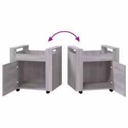vidaXL Desk Trolley Engineered Wood Office Under Storage Trolley Multi Colours - Grey sonoma - Additional view 9