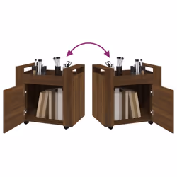 vidaXL Desk Trolley Engineered Wood Office Under Storage Trolley Multi Colours - Brown oak - Additional view 8